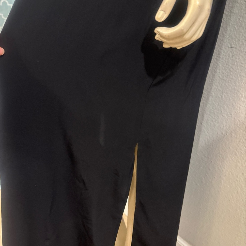 Diane von Furstenberg Vintage Y2K Minimalist Maxi Dress Silk Black Womens 1X - Picture 3 of 9